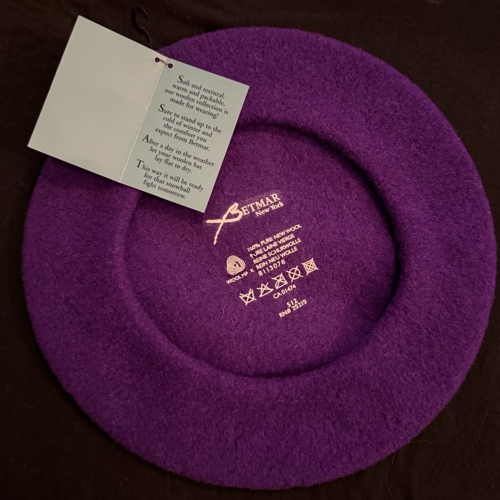 NWT Betmar Wool Beret - Picture 3 of 4